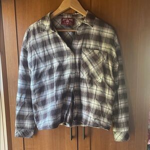 Hippie Rose Brown and Cream Plaid Shirt